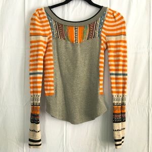 Free People NWOT thermal top. XS. Reversible. Striped. Patterned.